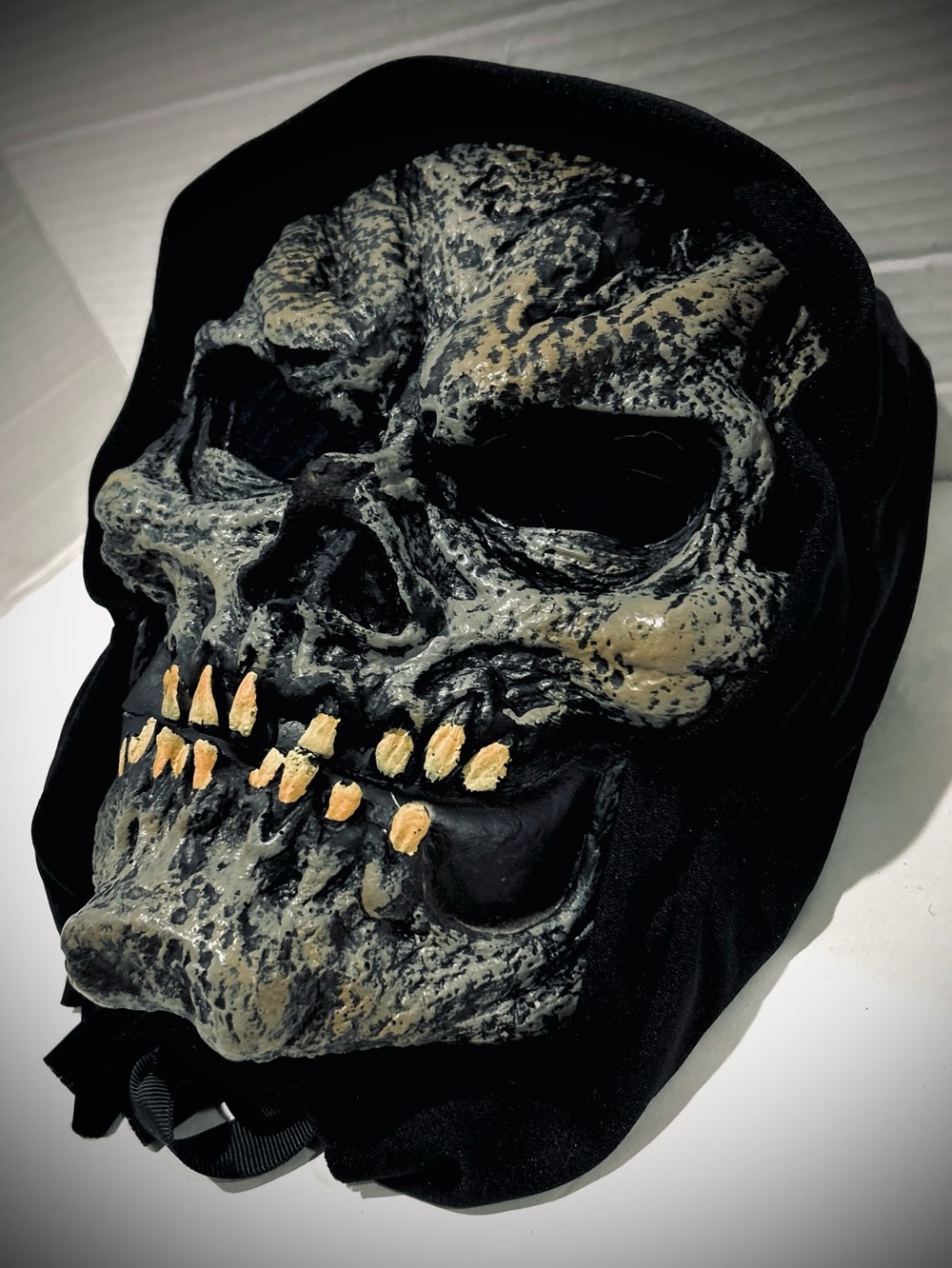 Sinister Skeleton Halloween Mask Hooded Grim Reaper Zombie Terrifying Ghoul